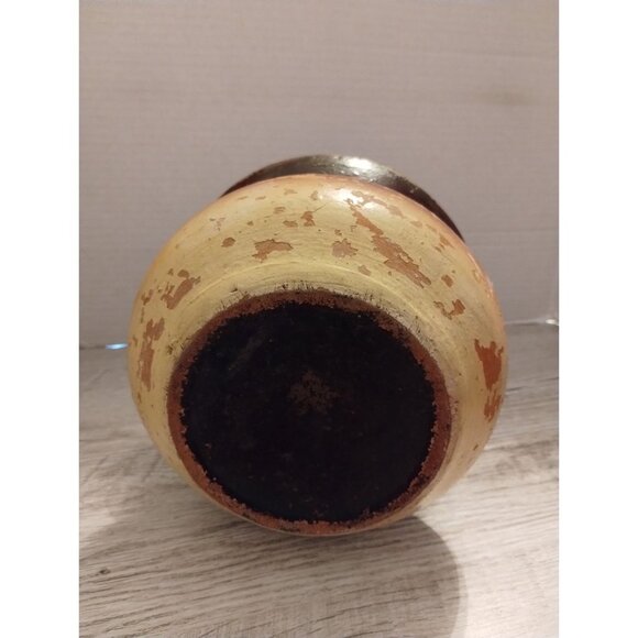 Vintage Hand-Painted Ceramic Floral Vase 7.5" X 5" Rustic Decor - Picture 2 of 6